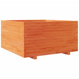 ZNTS Garden Planter Wax Brown 90x90x49.5 cm Solid Wood Pine 3282536