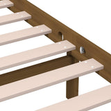 Bed Frame Honey brown Solid Pine Wood 200x200 cm Bed Frame 3101241