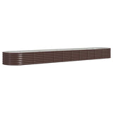 Garden Raised Bed Galvanised Steel 440x80x36 cm Brown 318935