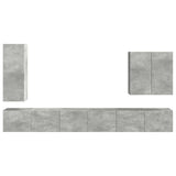 TV Wall Cabinet Set Wall-mounted 6 pcs Concrete Grey 3408946