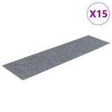 Stair Mats Self-adhesive 15 pcs 76x20 cm Light Grey Rectangular 326927