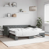 Daybed with Trundle and Mattresses Dark Grey 90x190 cm Fabric 3197498