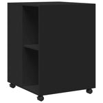 ZNTS Side Table with Wheels Black 55x60x78 cm Engineered Wood 853156