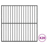 Dog Playpen 20 Panels Black Galvanised Steel 3209556