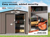 7 x 4ft Metal Garden Shed, Outdoor Storage Tool House with Ventilation Slots, Foundation Kit and T3398P377681