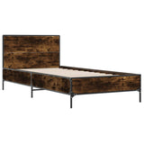 Bed Frame without Mattress Smoked Oak 75x190 cm Small Single 845559