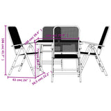 Garden Dining Set Anthracite Metal 5 Piece Set 3211819
