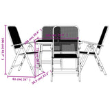 ZNTS 5 Piece Garden Dining Set Anthracite Metal Mesh 3211819