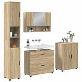 Bathroom Furniture Set with Drawer with Shelf 4 pcs Sonoma Oak 3393085