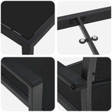 Garden Dining Set 7 pcs Black Powder-Coated Steel 3379153