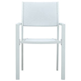 Garden Dining Set White and Black Powder-Coated Steel, Plastic 3099270