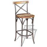 244014 Bar Stool Solid Reclaimed Wood