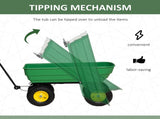125 Litre Large Garden Cart Heavy Duty 4 Wheel Trolley Dump Wheelbarrow Tipping Truck Trailer T3398P317721