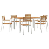 Garden Dining Set 7 pcs Solid Acacia Wood and Stainless Steel 3334776