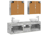 Bathroom Cabinet Set 5 pcs Concrete Grey Engineered Wood 3406690