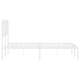 Metal Bed Frame without Mattress with Headboard White 150x200cm 373938