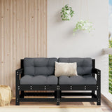 Garden Corner Sofas 2 pcs Black Solid Wood Pine 825510
