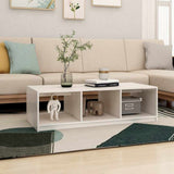 809913 Coffee Table White 110x50x34 cm Solid Wood Pine