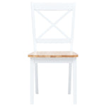Dining Chairs 6 pcs White and Light Wood Solid Rubber Wood 277544