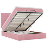 Ottoman Bed with Mattresses Pink 140x190cm Velvet 3313474