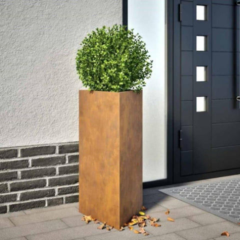 ZNTS Garden Planters 2 pcs Triangular 40x40x75 cm Weathering Steel 851170