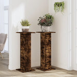 Plant Stands 2 pcs Smoked Oak 30x30x80 cm Engineered Wood 3307868