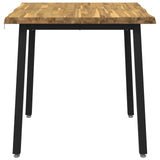 90 x 90 x 75 cm Solid Acacia Wood White and Black Square 937542