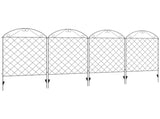 Decorative Garden Fencing, 43in x 11.5ft Outdoor Picket Fence Panels, 4PCs Rustproof Metal Wire T3398P323889