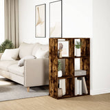Room Divider Bookcase Smoked Oak 69.5x29x103.5 cm Engineered Wood 858016