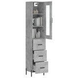 Highboard Concrete Grey 34,5x34x180 cm Engineered Wood 3199245