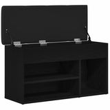 Shoe Bench with Shelf Black 80 x 30 x 45 cm Engineered wood 862989