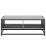 ZNTS Coffee Table Grey Sonoma 80x80x30 cm Engineered Wood and Metal 848772