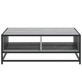 ZNTS Coffee Table Grey Sonoma 80x80x30 cm Engineered Wood and Metal 848772