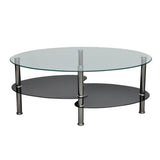 Coffee Table Black Tempered glass, Metal Medium Stylish Design 240509