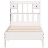 Bookcase Bed White Solid Pine wood Single Bookcase Bed 3322919