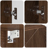 Mirror Cabinet Brown Oak 80 x 17 x 55 cm Engineered Wood 883361