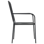 ZNTS 5 Piece Outdoor Dining Set Cotton Rope and Steel Black 48569