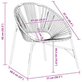Garden Chair Set 3 pcs Black and White Poly Rattan 4009293