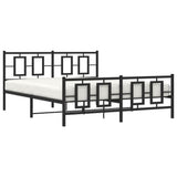 Metal Bed Frame without Mattress with Footboard Black 150x200cm 374261