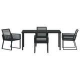 Garden Dining Set 5 pcs Black Powder-Coated Steel 3379313