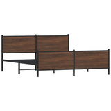 Metal Bed Frame without Mattress Brown Oak 180x200 cm Super King 3301373