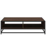 ZNTS Coffee Table Brown Oak 100x100x30 cm Engineered Wood and Metal 848778