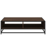 Coffee Table Brown Oak 100x100x30 cm Engineered Wood and Metal 848778