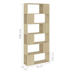 Book Cabinet Room Divider Sonoma Oak 80x24x186 cm Engineered Wood 809155