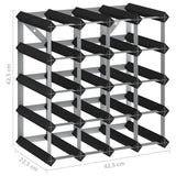 Wine Rack for 20 Bottles Black Solid Pine Wood 325914