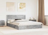 Storage Bed Concrete Grey 160 x 200 cm Engineered Wood 3411556