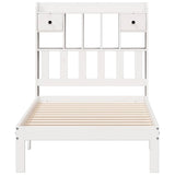 Bookcase Bed without Mattress White 90x190cm Solid Wood Pine 3322588