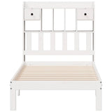 Bookcase Bed without Mattress White 90x190cm Solid Wood Pine 3322588