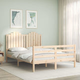 Bed Frame without Mattress Double Solid Wood 3194156