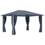 Gazebo with Curtain 400 x 300 cm Anthracite Aluminium 48045